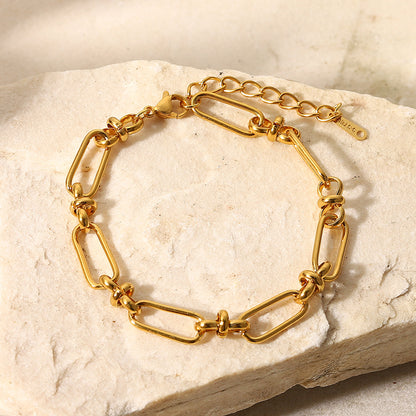 Safety Pin Chic - Gold Loose Bracelet