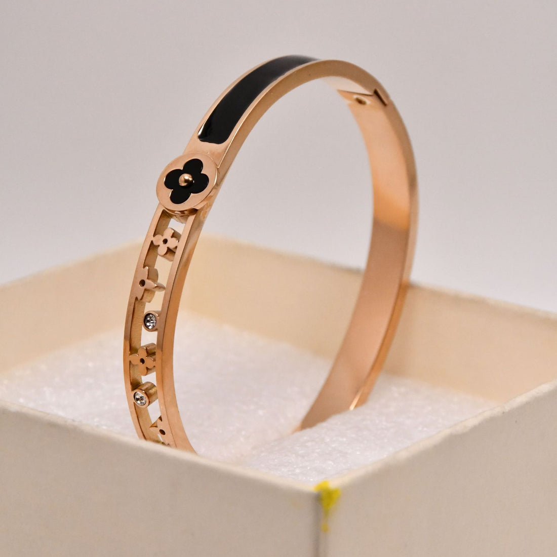 Enamel Floral Bangle Bracelet