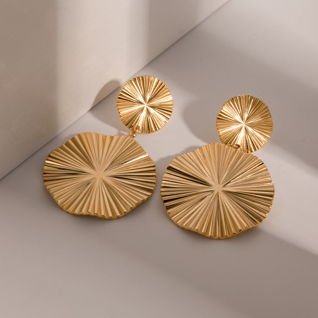 Radiance Disc Gold Danglers