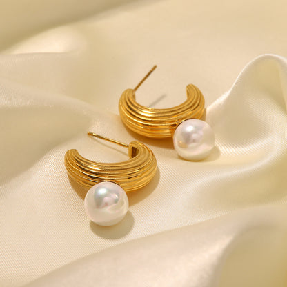 Pearl Hoop Earrings