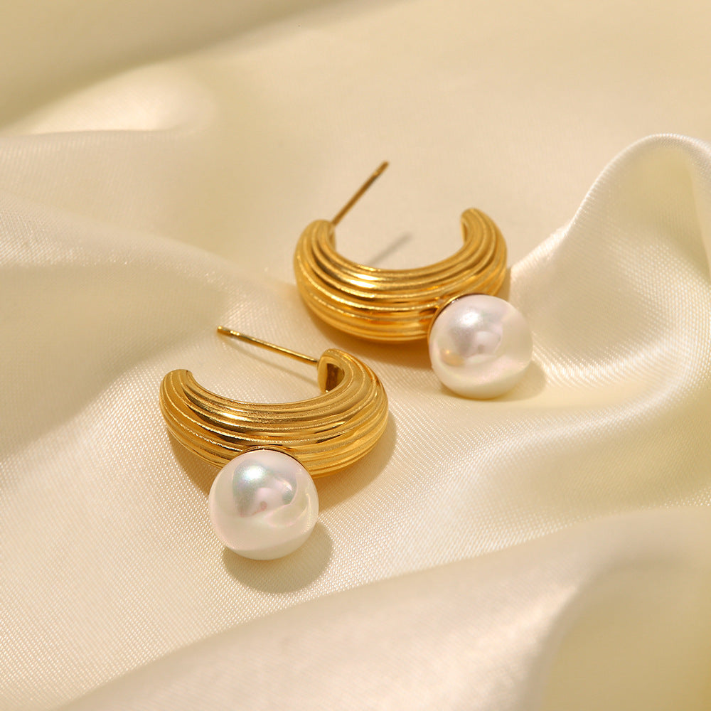Pearl Hoop Earrings
