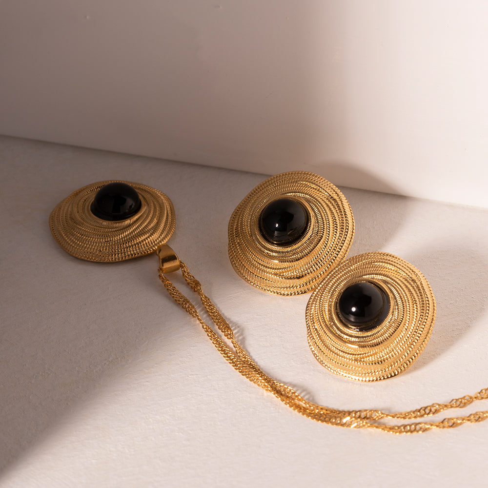 Golden Twist Black Enamel Gold Tops