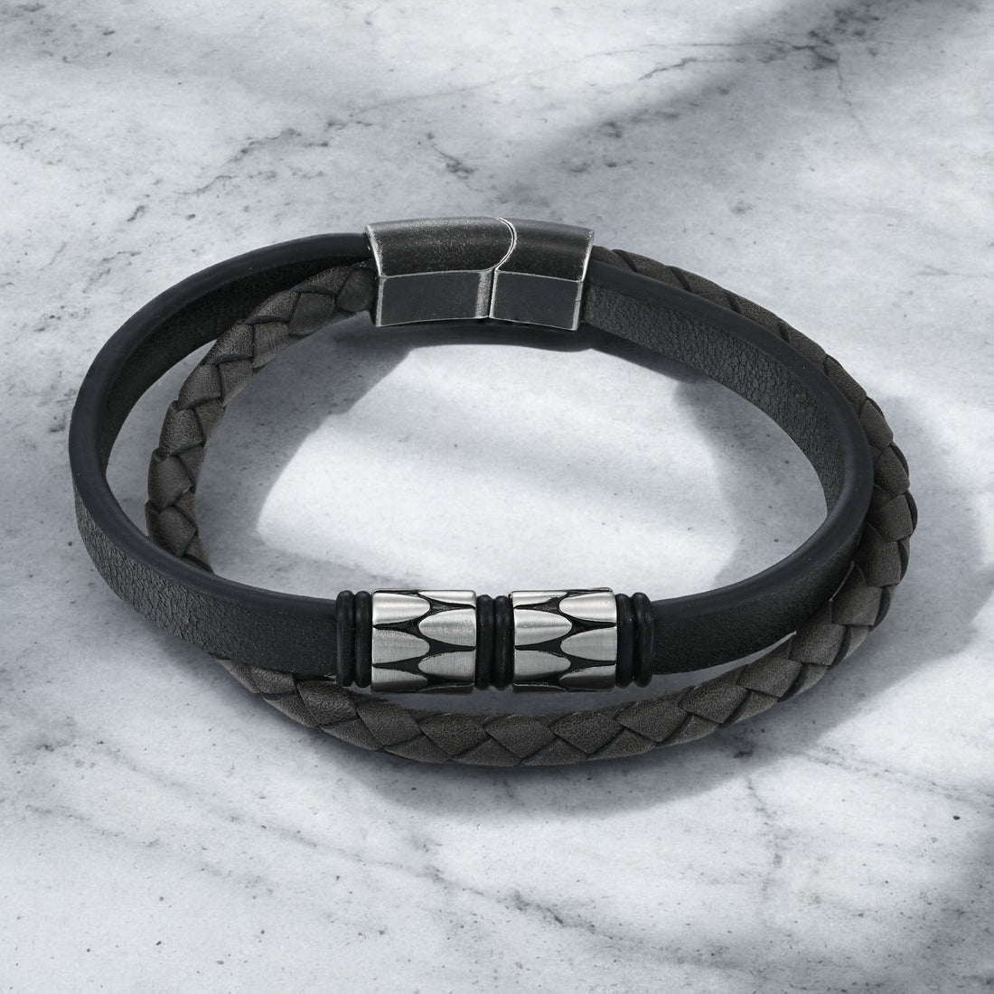 Mens Urban Vanguard Leather Bracelet
