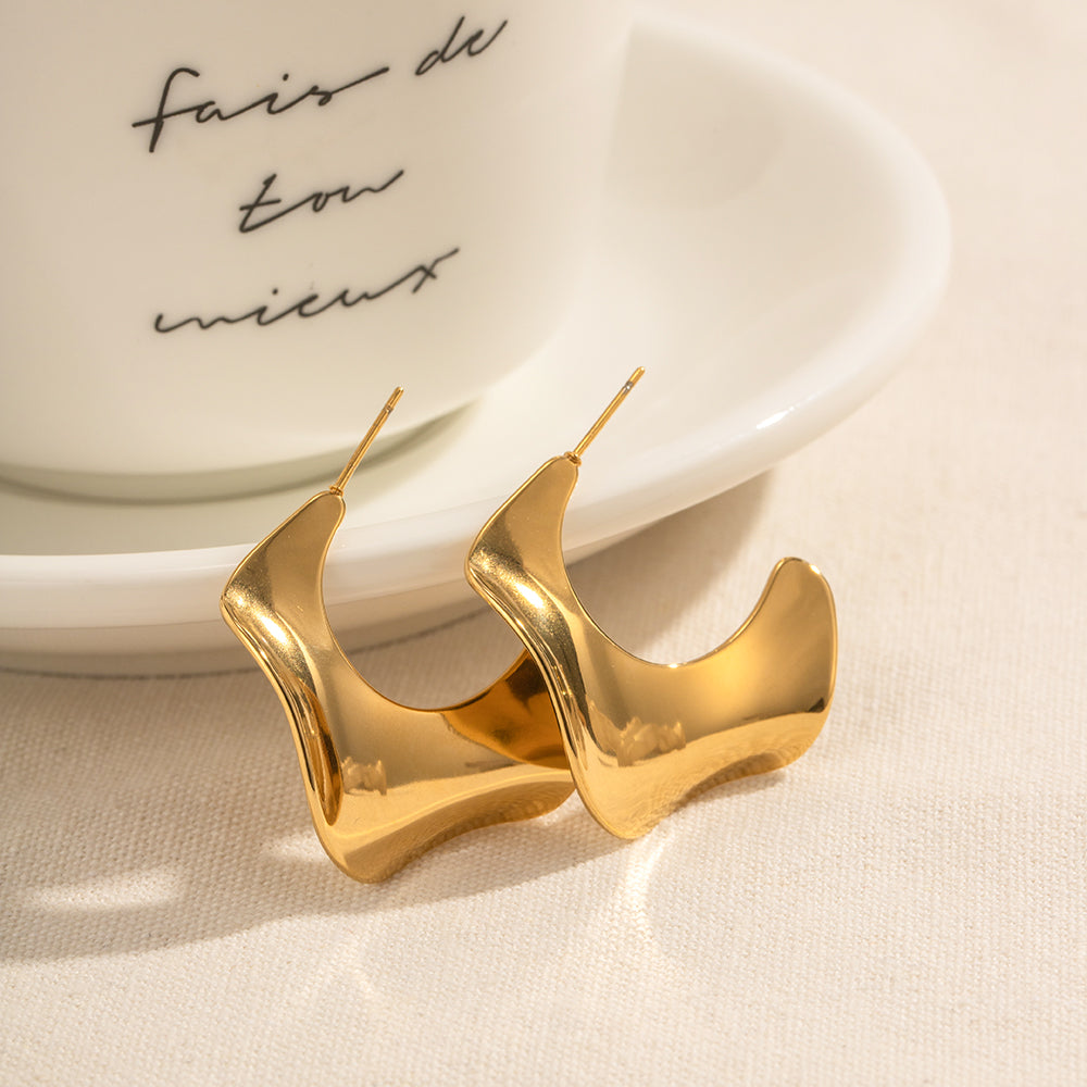 C-Style Loop Gold Hoops