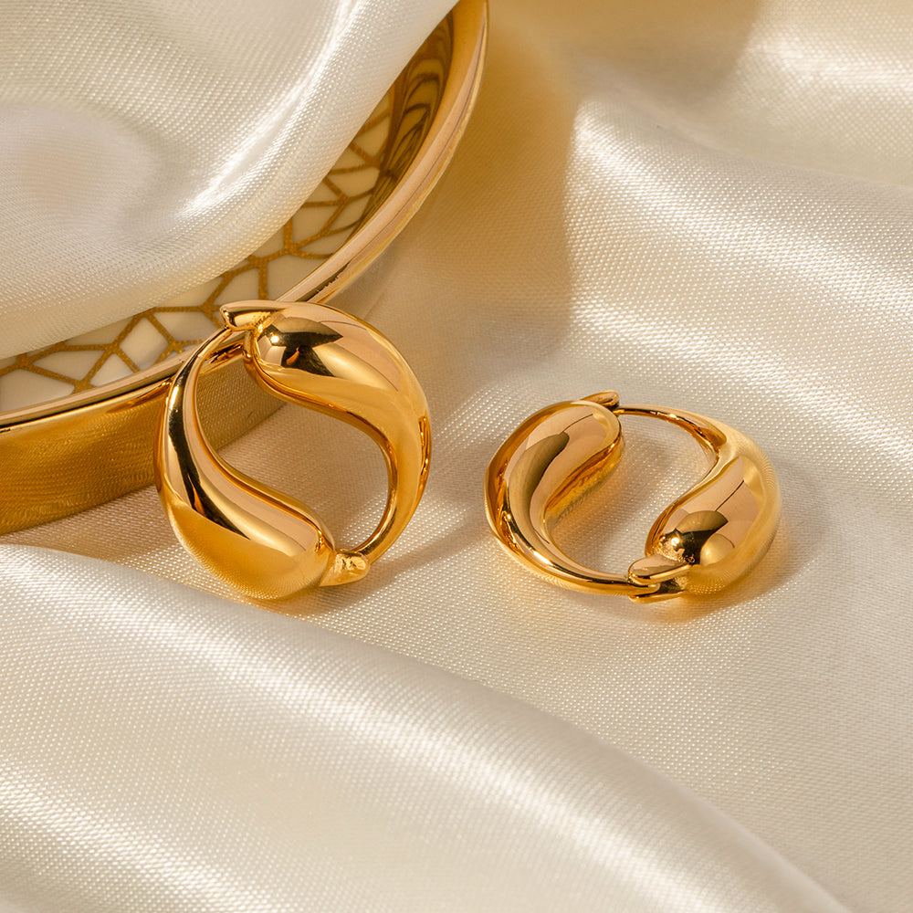 Lustrous Gold Hoops