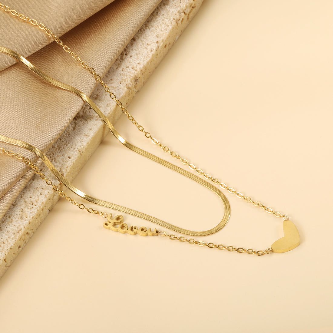 Pure Heart Gold Layered Necklace