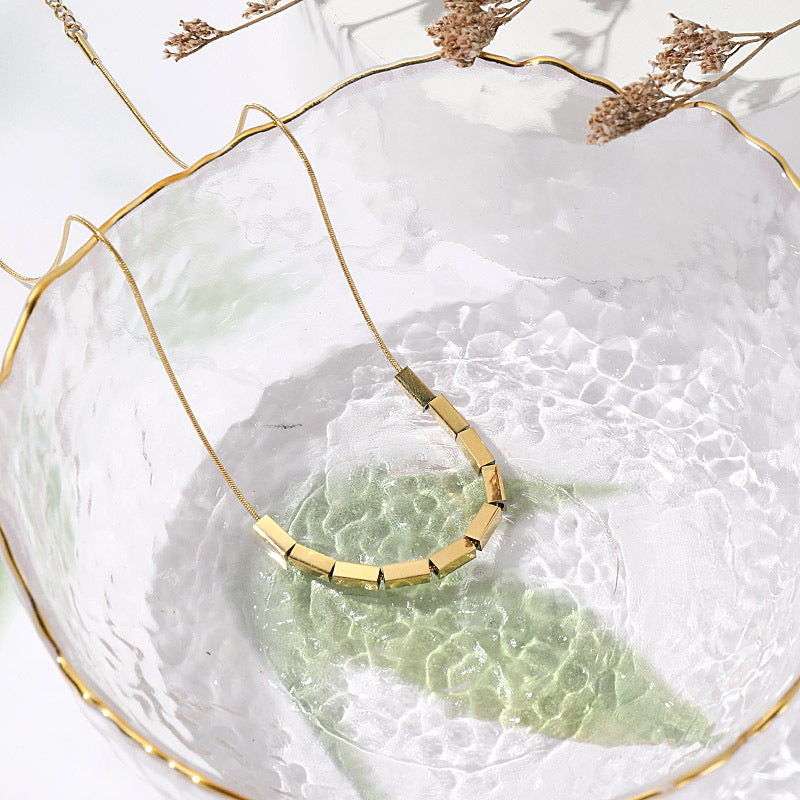 Cube of Elegance Gold Necklace