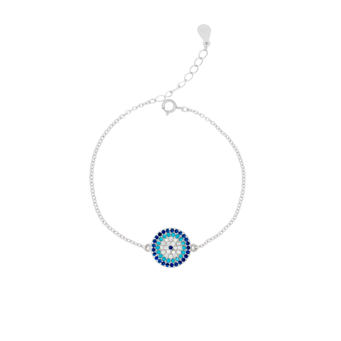 925 Silver Round Evil Eye Bracelet