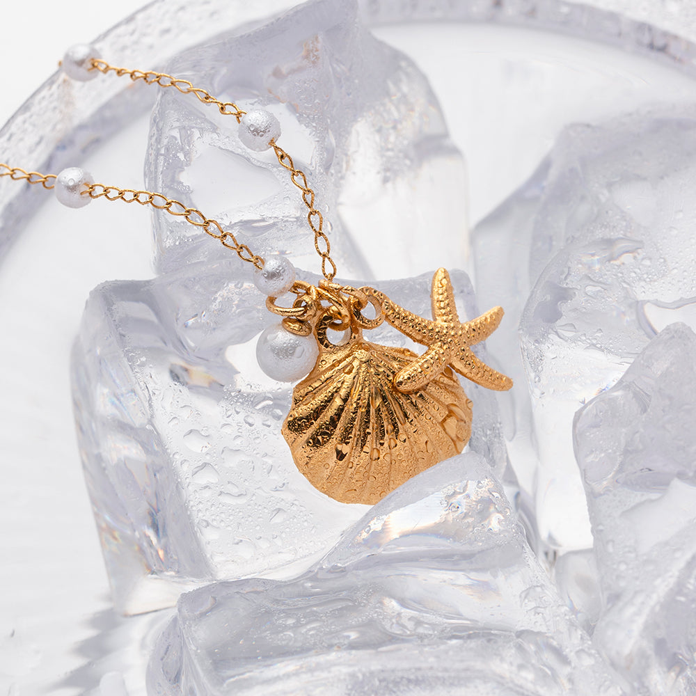 Marine Duo Gold Necklace