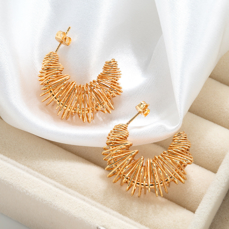 Winding Gold Hoops