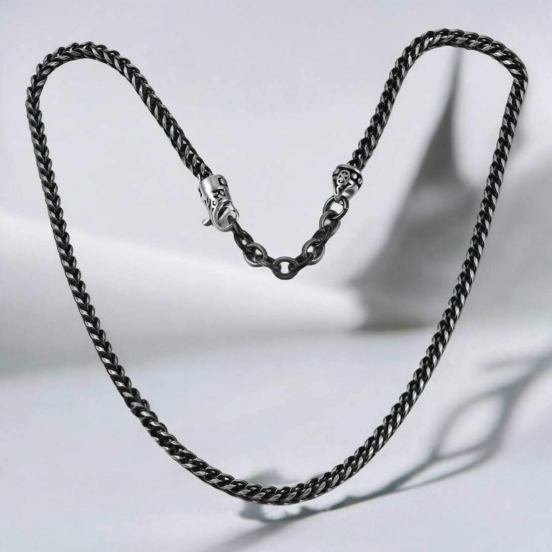 Mens Classic Black Cuban Neckchain