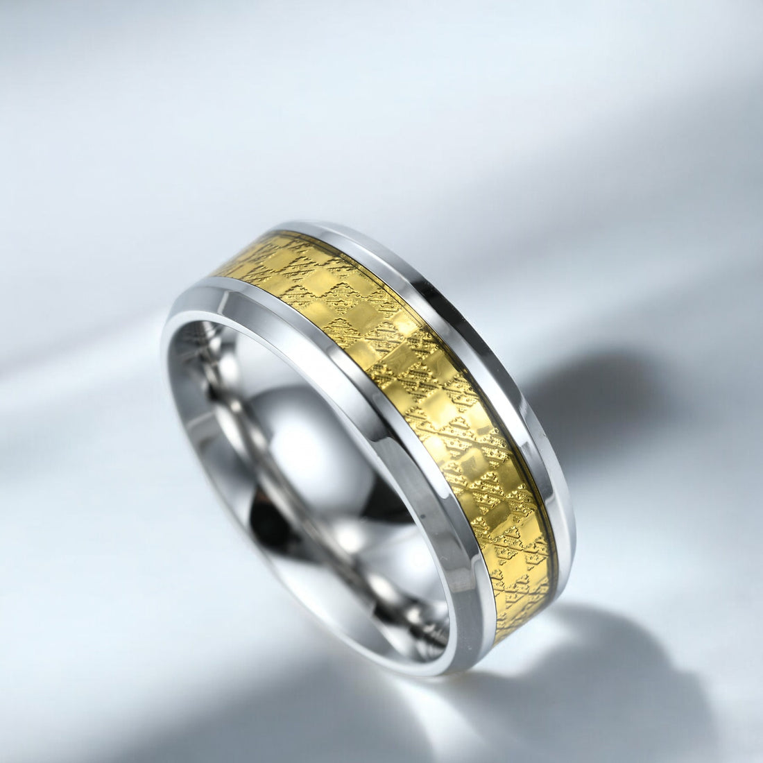 Mens Silver Gilt Fusion Ring