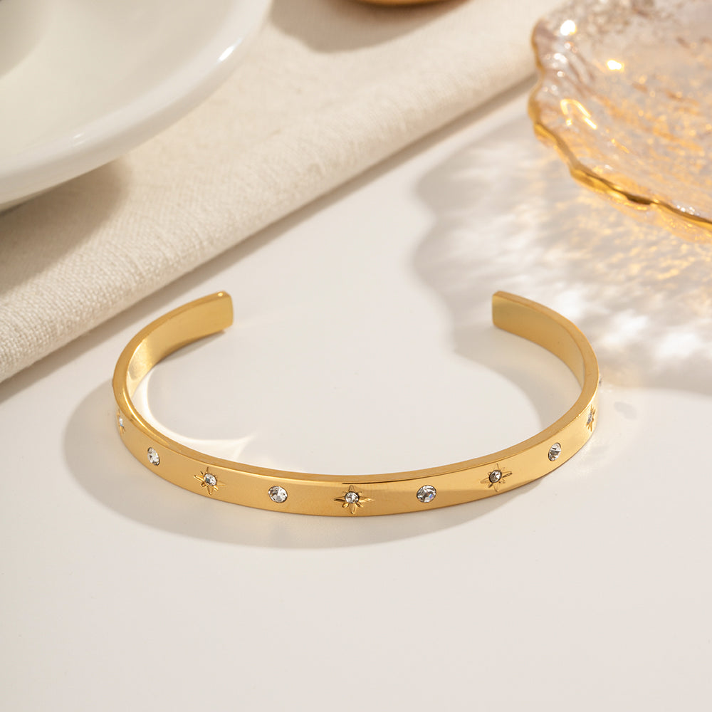 Starry Night - Gold Bangle Bracelet