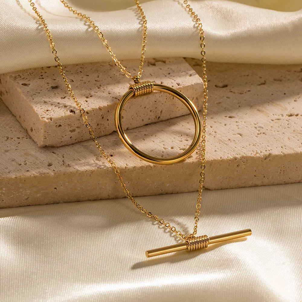 Geometric Chic Gold Layered Necklace