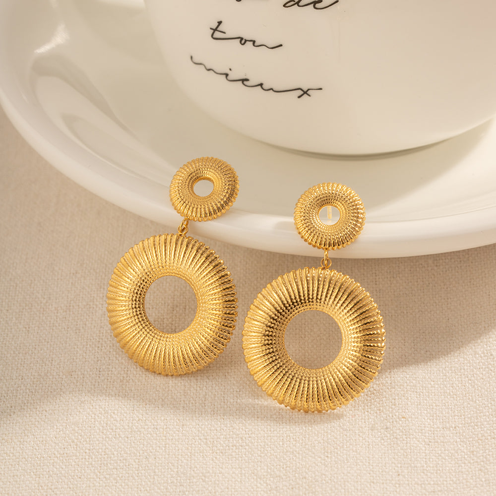 Textured Gold Weave Danglers