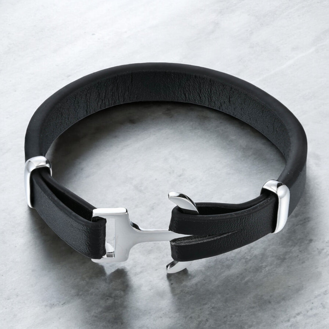 Mens Nautical Resolve Leather Bracelet
