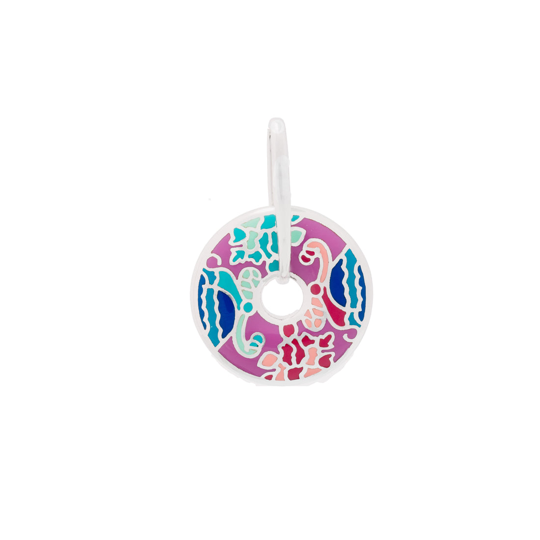 925 Silver Colour Oasis Enamel Pendant