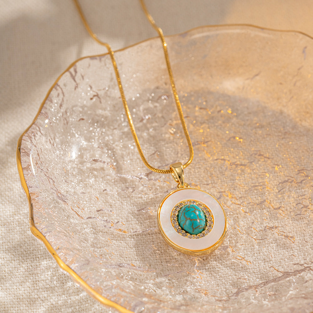 Azure Elegance Gold Necklace