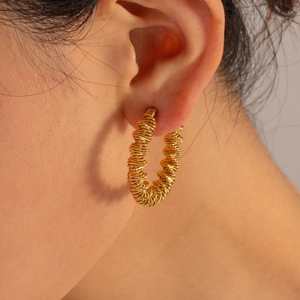 Golden Spiral Gold Hoops