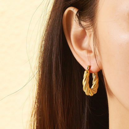 Twisted Gold Hoops