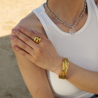 Hammered Gold Cuff