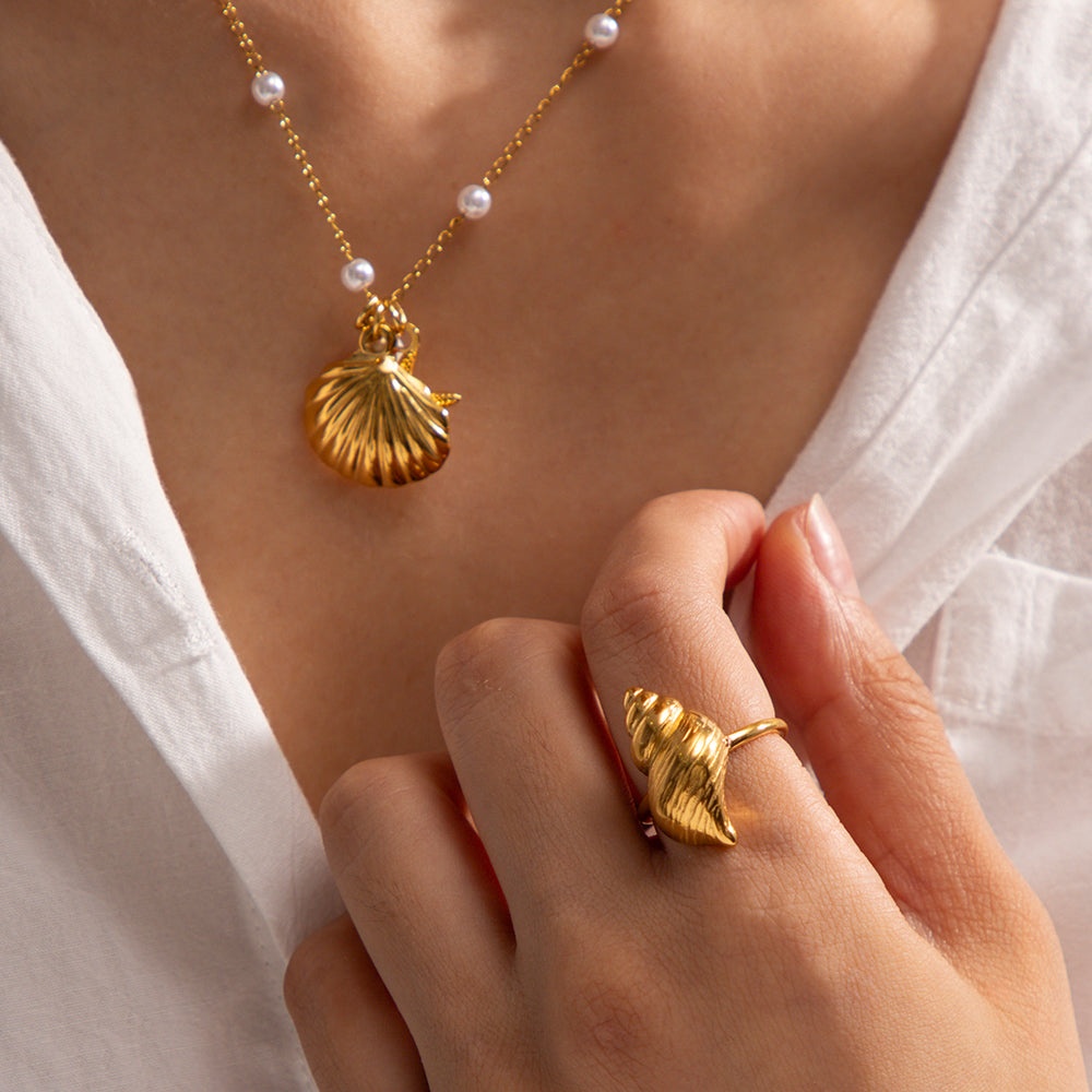 Marine Duo Gold Necklace