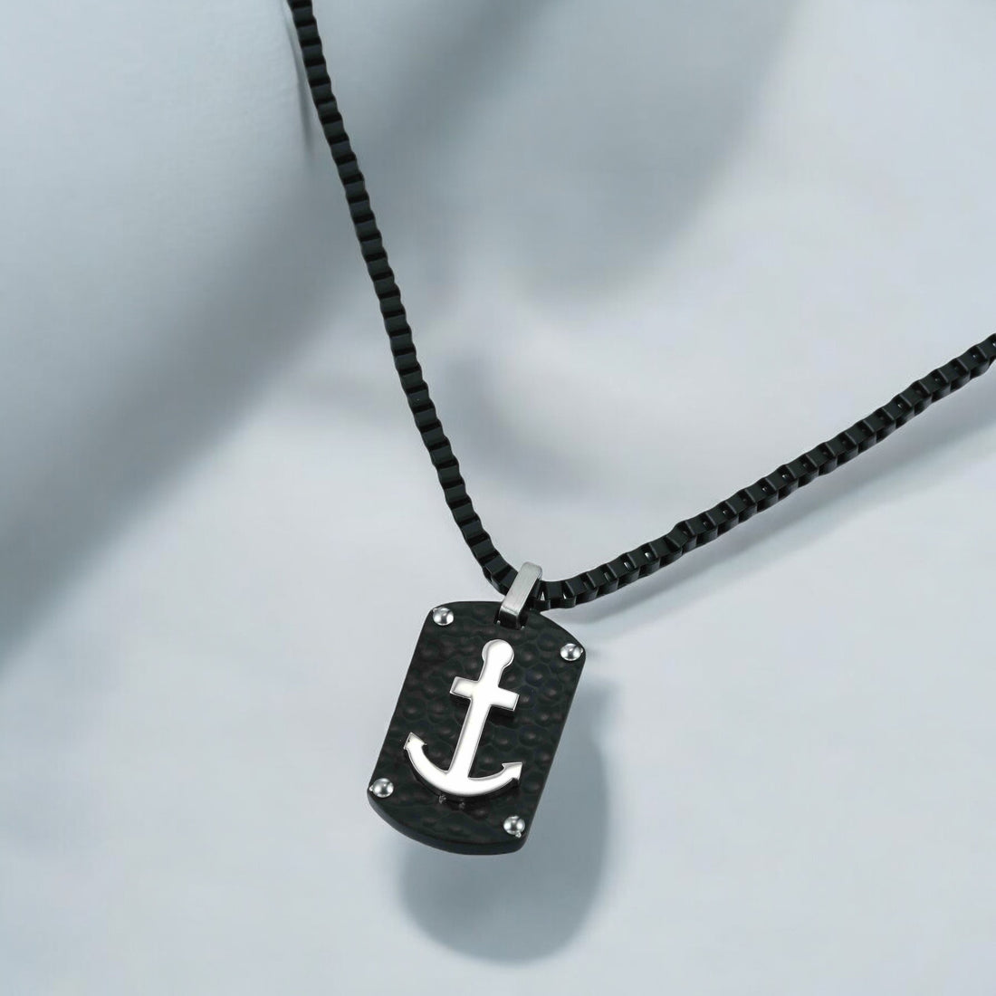 Mens Black Drift Anchor Neckchain