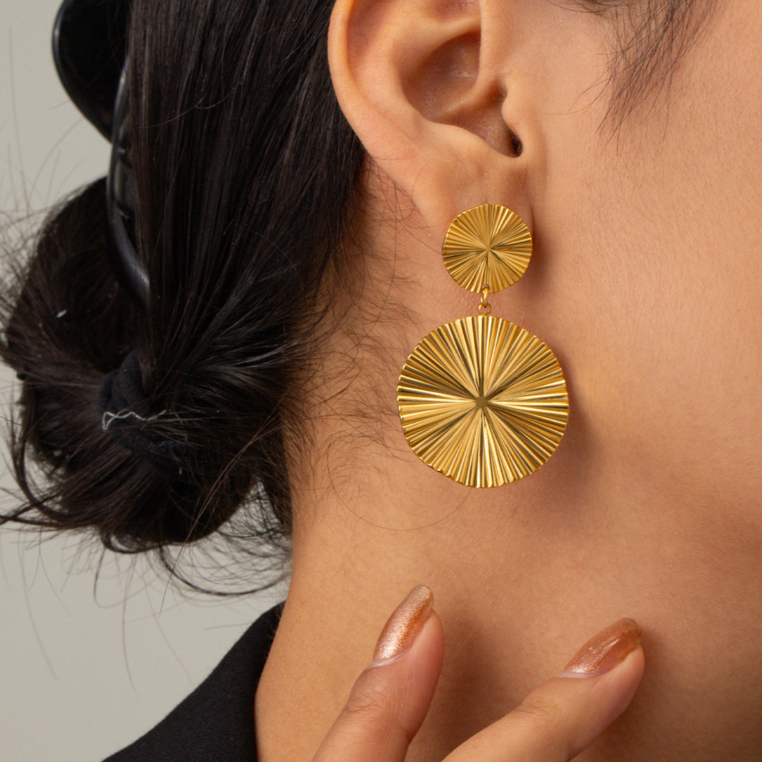 Radiance Disc Gold Danglers