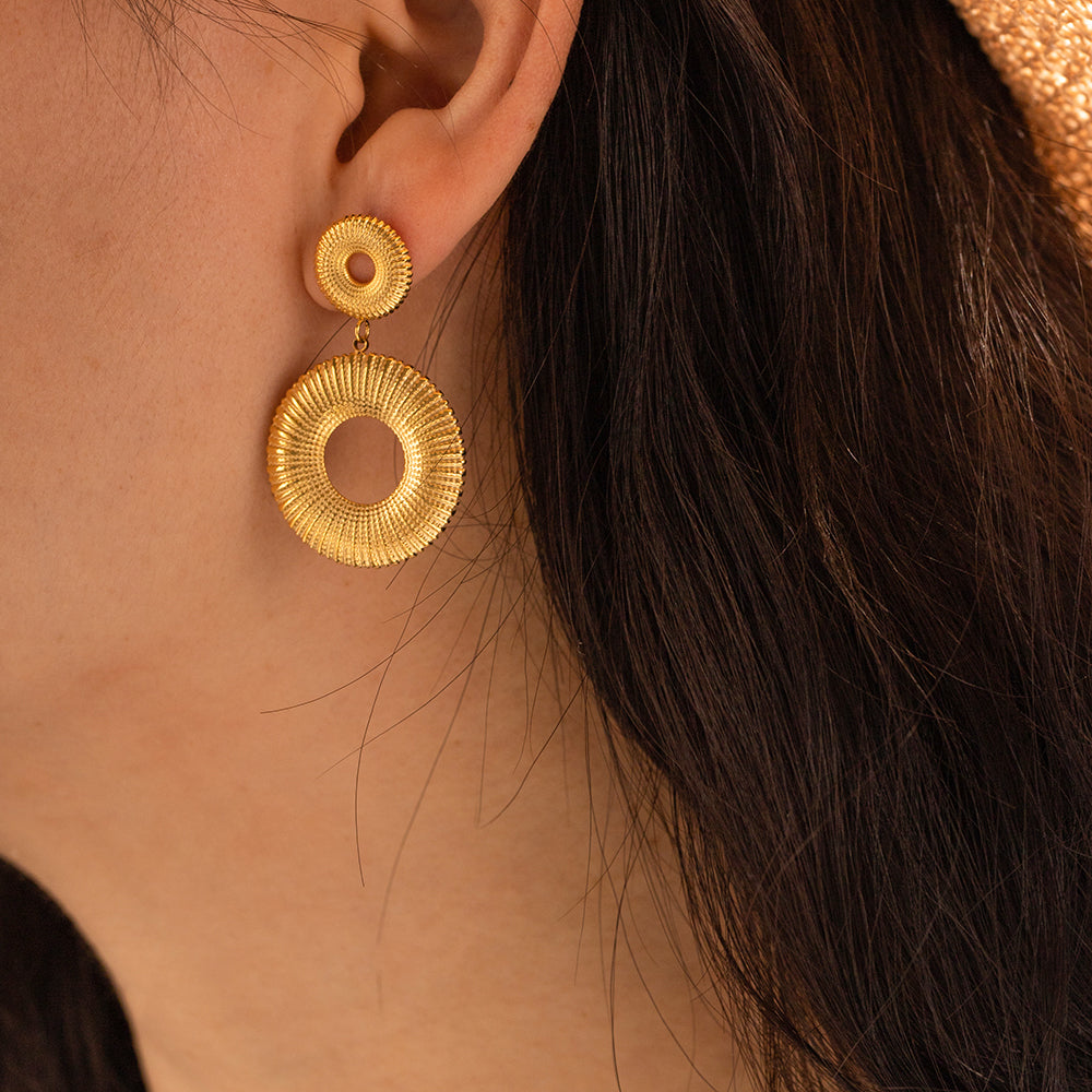 Textured Gold Weave Danglers