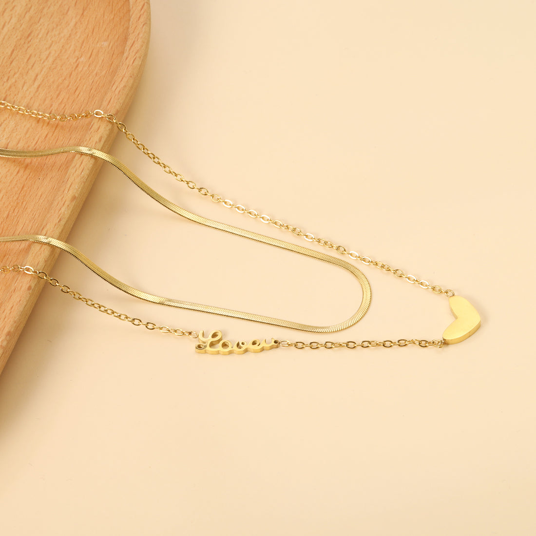 Pure Heart Gold Layered Necklace