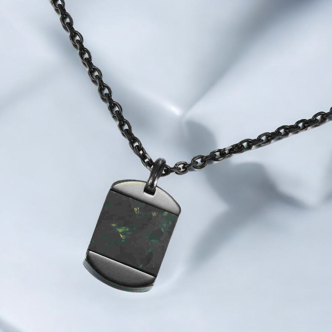 Mens Black Carbon Edge Neckchain