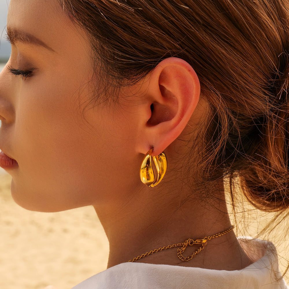 Lustrous Gold Hoops
