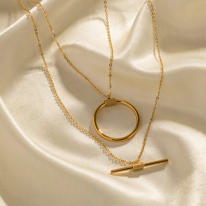 Geometric Chic Gold Layered Necklace