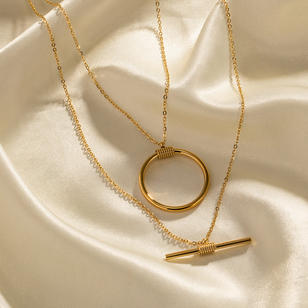 Geometric Chic Gold Layered Necklace