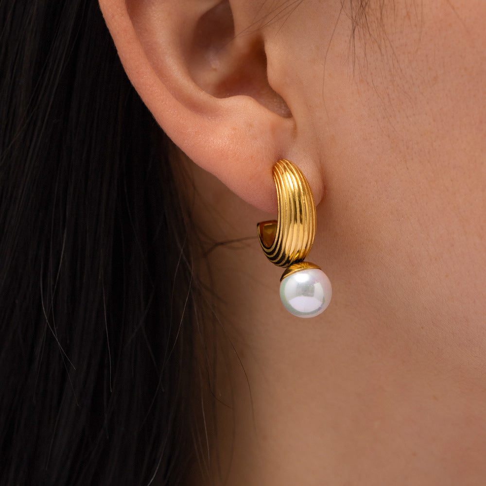 Pearl Hoop Earrings