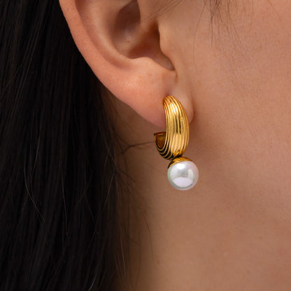 Pearl Hoop Earrings
