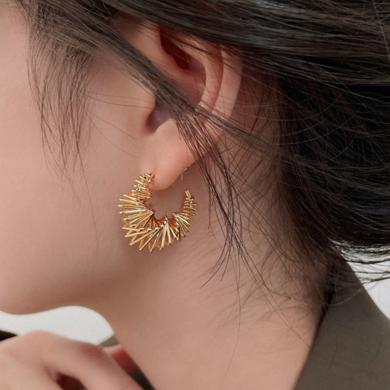 Winding Gold Hoops