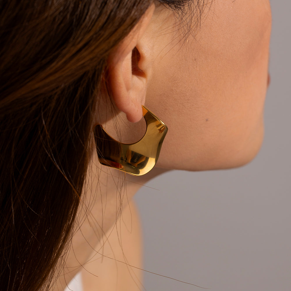 C-Style Loop Gold Hoops