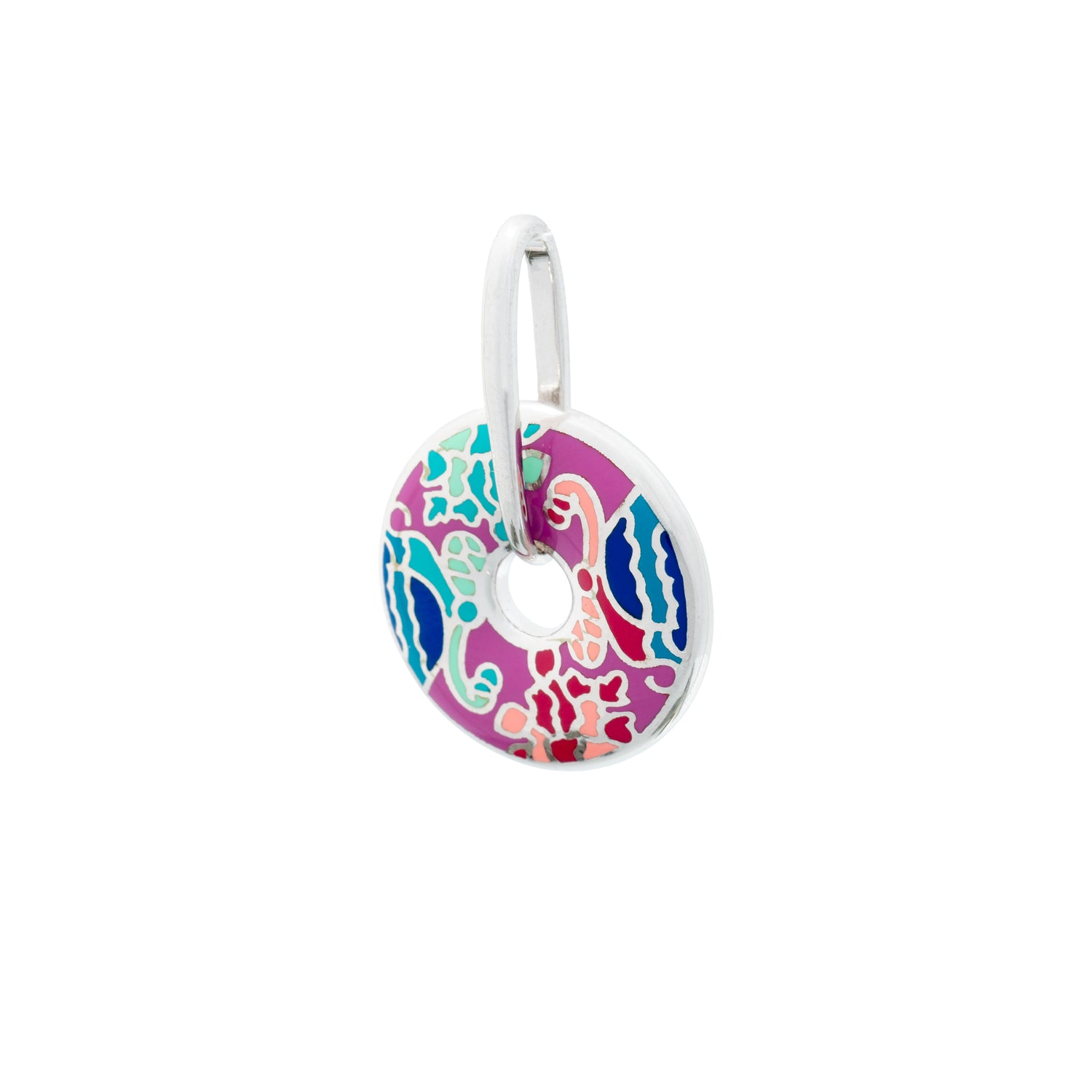 925 Silver Colour Oasis Enamel Pendant