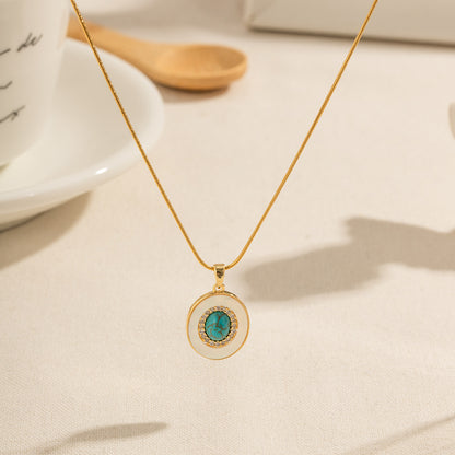 Azure Elegance Gold Necklace