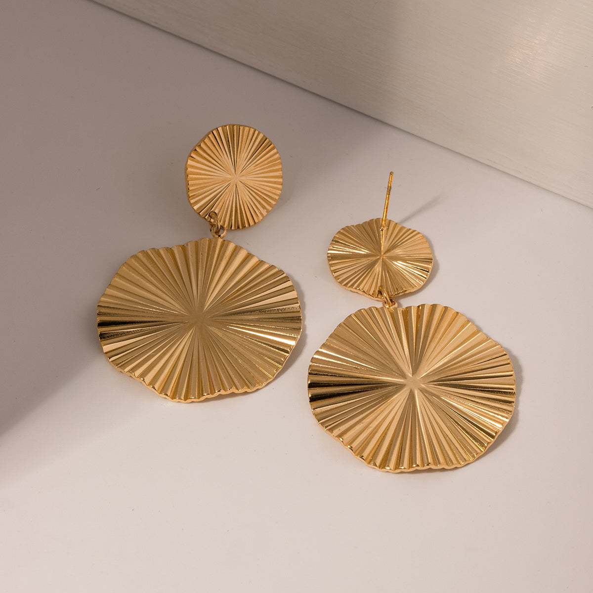 Radiance Disc Gold Danglers