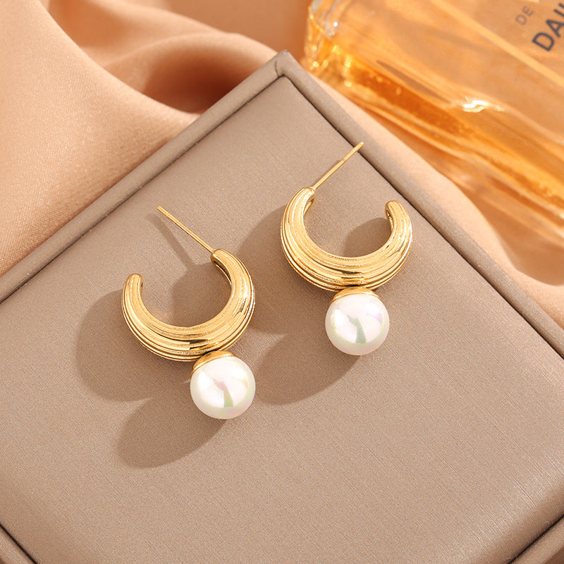 Pearl Hoop Earrings