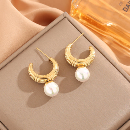 Pearl Hoop Earrings