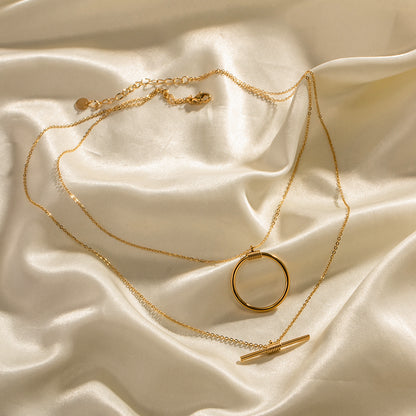 Geometric Chic Gold Layered Necklace