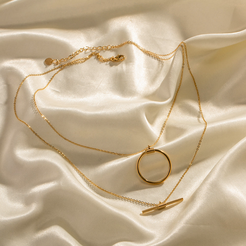 Geometric Chic Gold Layered Necklace