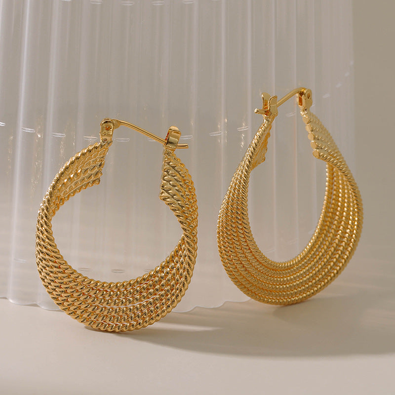 Swirl Gold Hoops