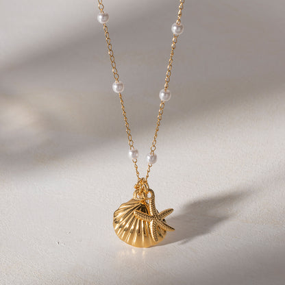 Marine Duo Gold Necklace