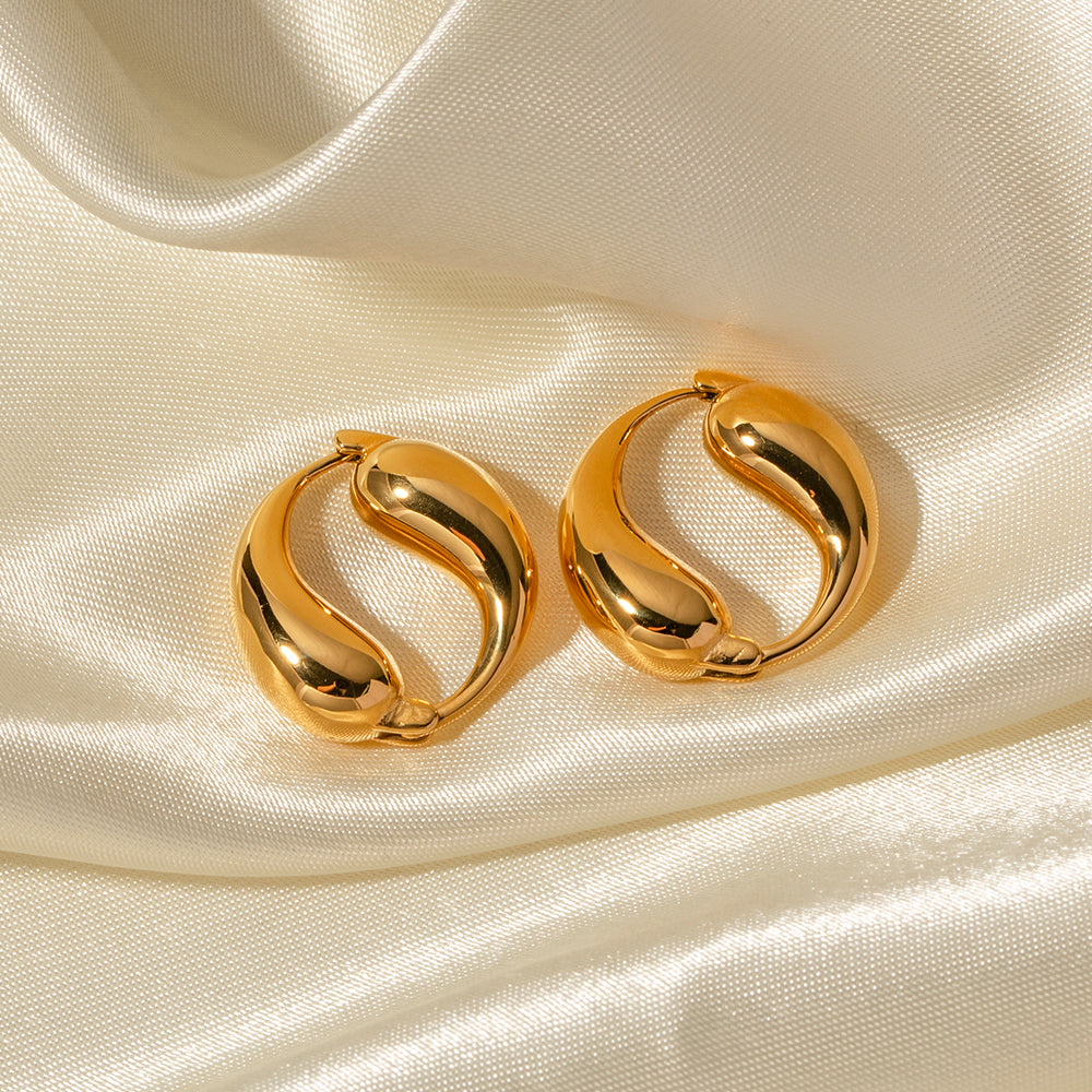 Lustrous Gold Hoops