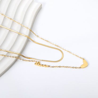 Pure Heart Gold Layered Necklace