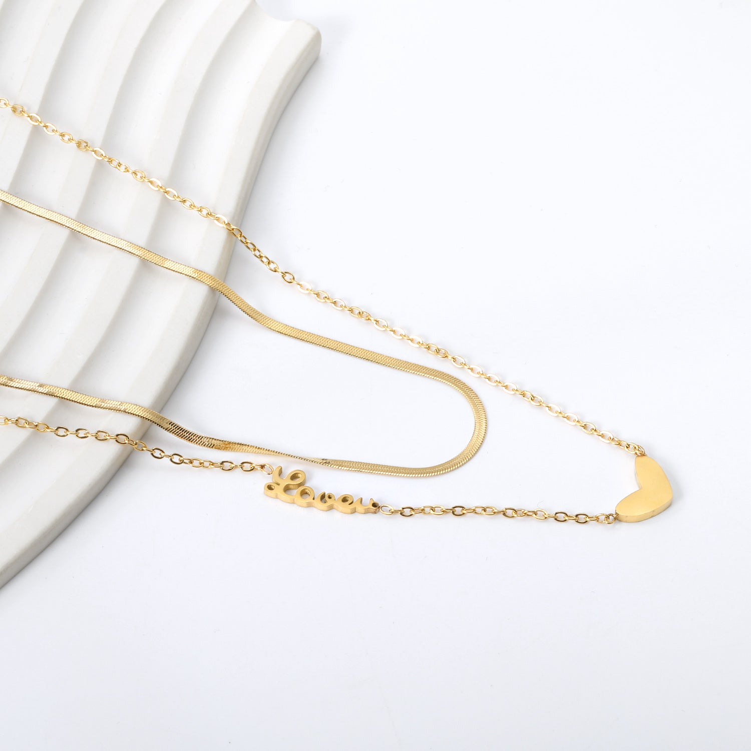 Pure Heart Gold Layered Necklace
